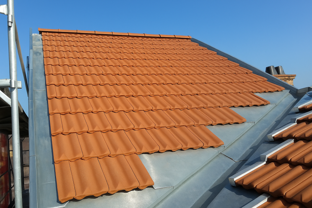 Artisan couvreur installant une descente pluviale en zinc à Créteil