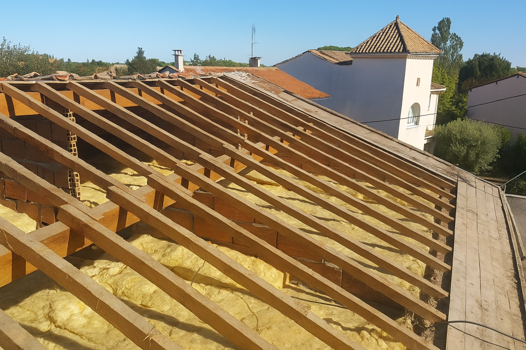Charpente en bois rénovée par Créteil Couverture Pro à Créteil